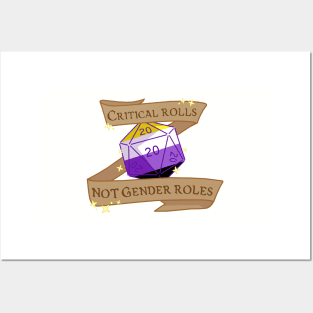 critical rolls not gender roles (nonbinary) Posters and Art